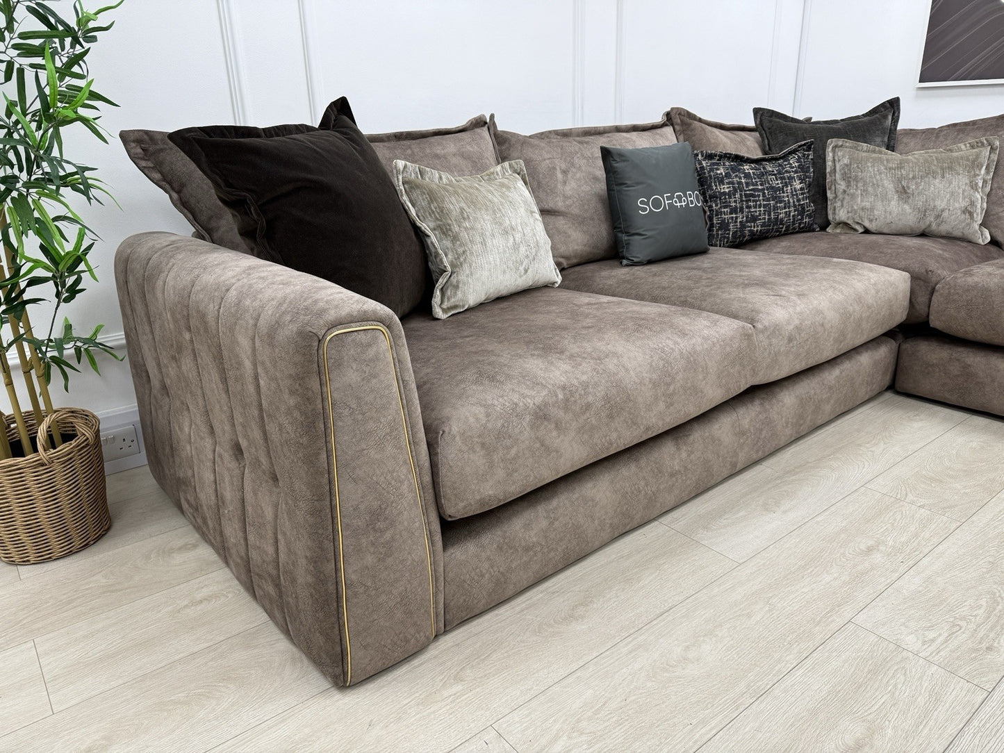 DFS Devine Corner Sofa In Chocolate Combination