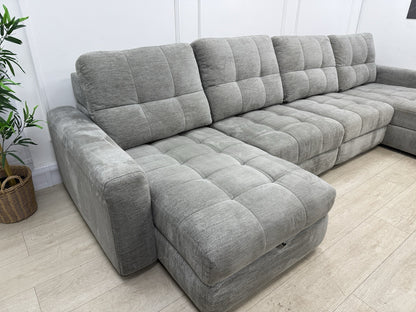 DFS Steller U Shape Power Slider Sofa In Mist Grey