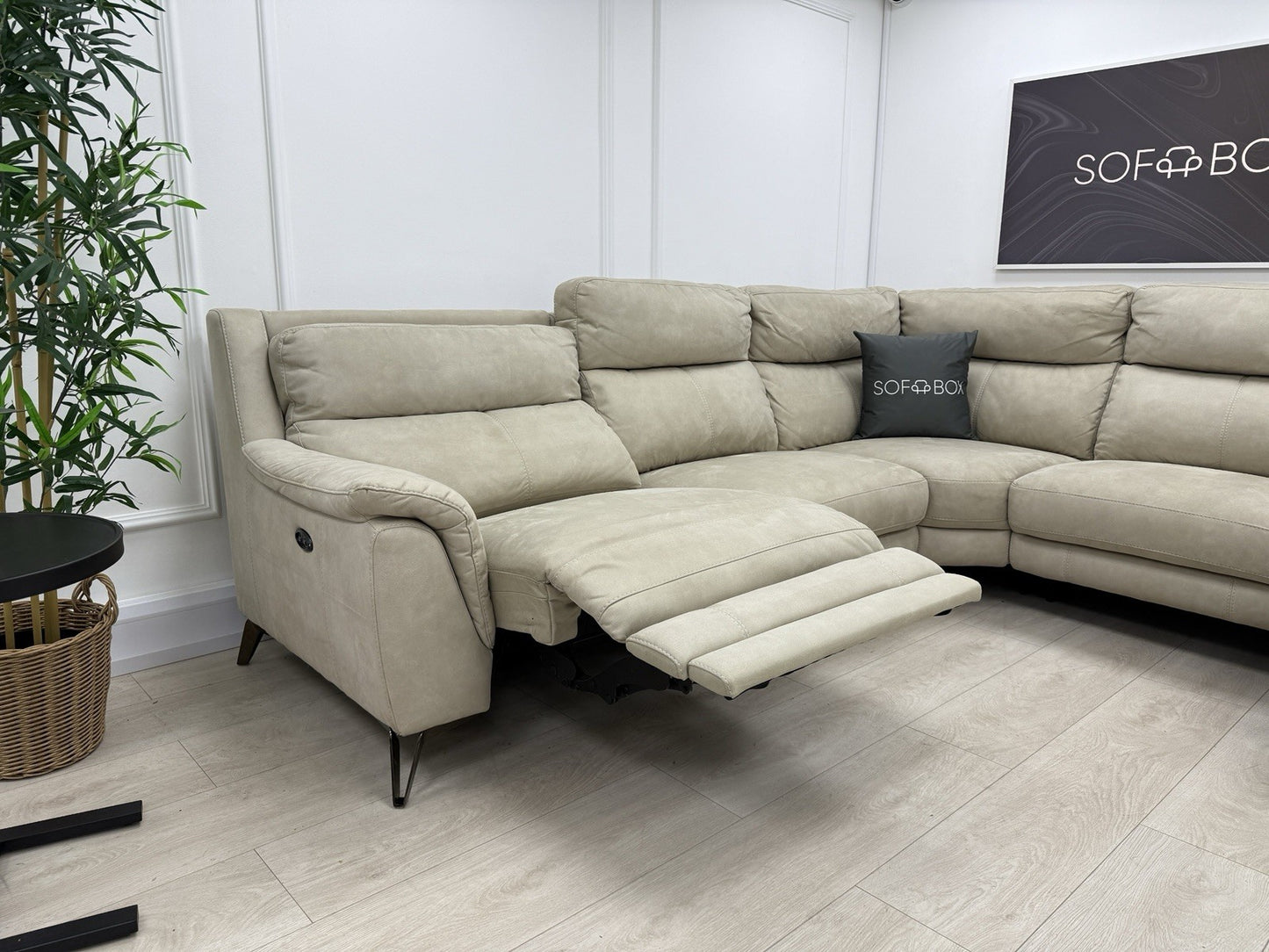 Furniture Village Contempo Corner Sofa In Beige
