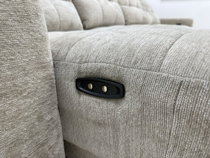 DFS Steller XL Power Recliner Chaise Sofa In Taupe Fabric