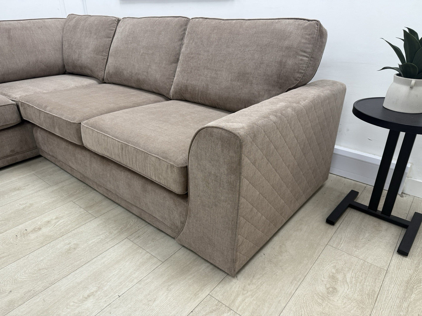 DFS Orka Velvet Corner Sofa In Mocha