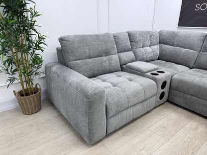 DFS Steller Power Recliner Corner Sofa In Mist Grey