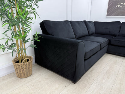 DFS Orka Velvet Corner Sofa In Black