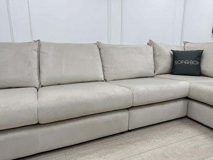 DFS Lovise XL Corner Sofa In Cream Velvet