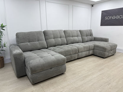 DFS Steller U Shape Power Slider Sofa In Mist Grey