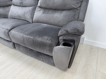 DFS Trek Recliner Corner Sofa & Armchair In Charcoal Velvet