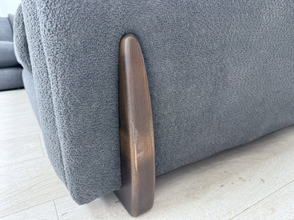 Sofology Marble Arch Corner Sofa In Charcoal Bouclé Fabric