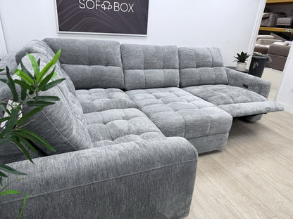 DFS Steller Power Slider Corner Sofa In Mist Grey
