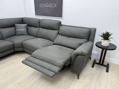 Furniture Village Contempo Power Recliner Corner Sofa In Charcoal Grey