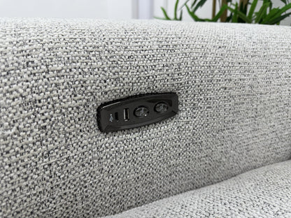 Furniture Village Nixon 2 Seater Power Recliner Sofa In Oyster Fabric