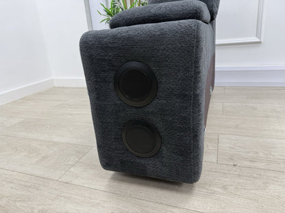 DFS Steller Storage Speaker Console Unit In Nuova Black Fabric