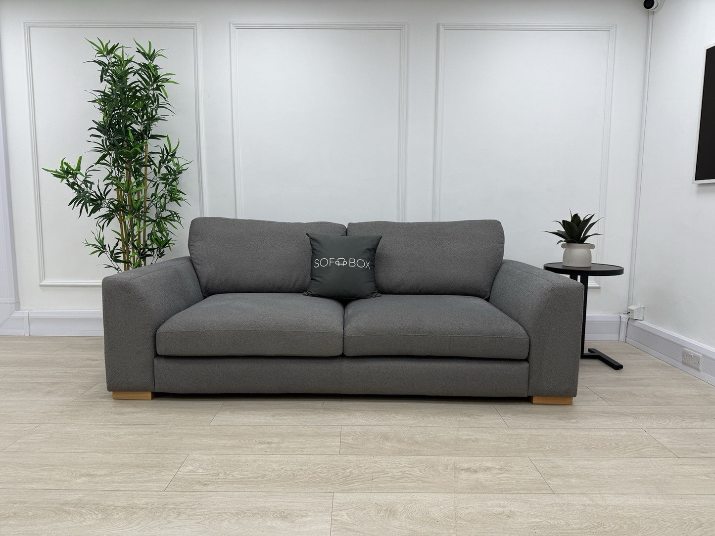DFS Calix 3 Seater Sofa In Grey Bouclé Fabric