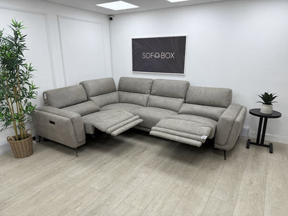 DFS San Mateo Power Recliner Corner Sofa In Misty Arizona Fabric