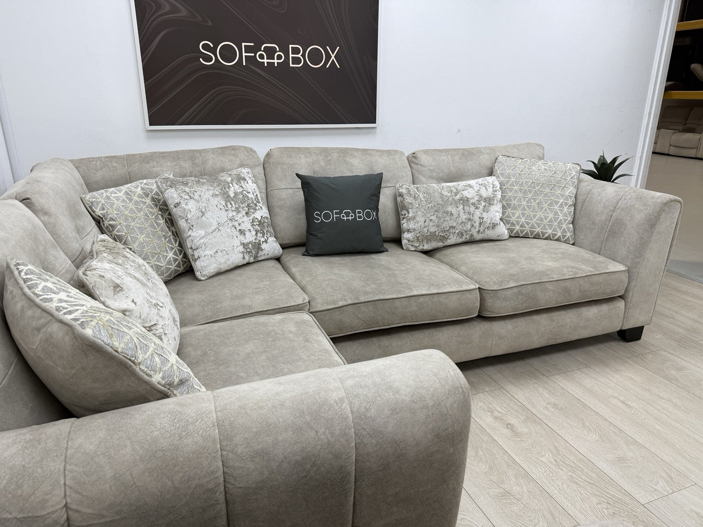 Furniture Village Mariah Corner Sofa & Armchair Set In Cream