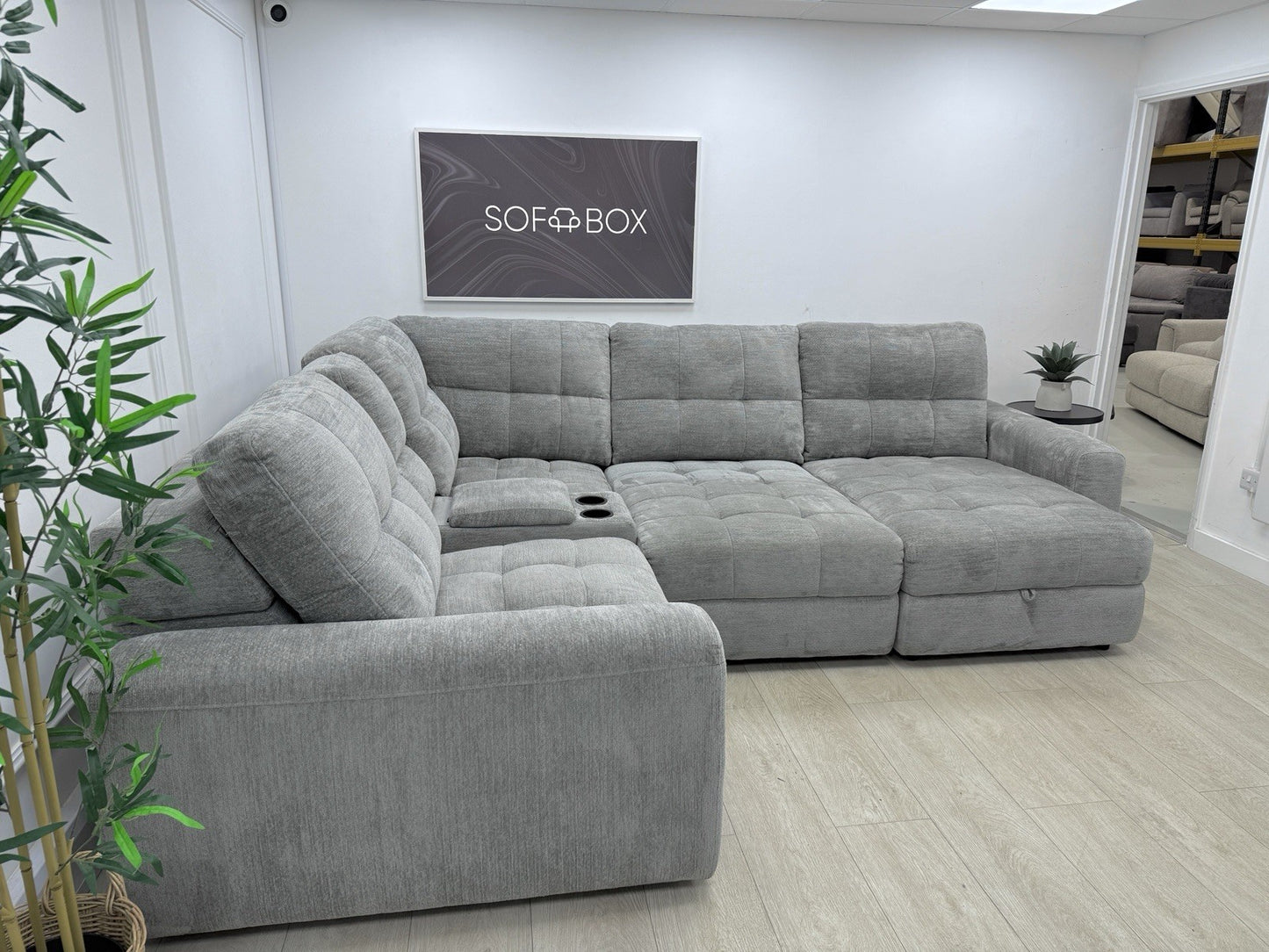 DFS Steller Corner Sofa In Mist Grey