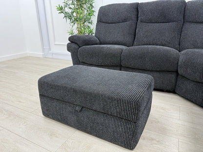 La-Z-Boy Tamla Power Recliner Corner Sofa & Footstool In Black Fabric