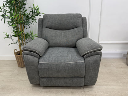 DFS Trek Power Recliner Chair In Charcoal Fabric