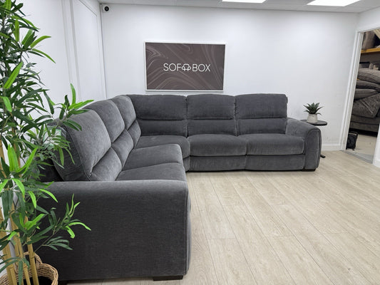 Furniture Village Flex Large 4x Recliner Corner Sofa In Charcoal Fabric