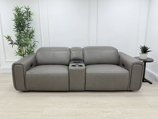 Sofology Premiere 2.5 Seater Power Recliner Sofa In Grey Leather