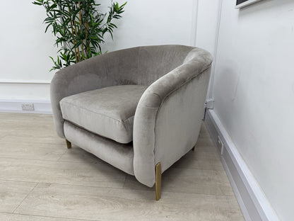 Sofology The Oscar Accent Chair in Fine Textured Chenille Stone Mix
