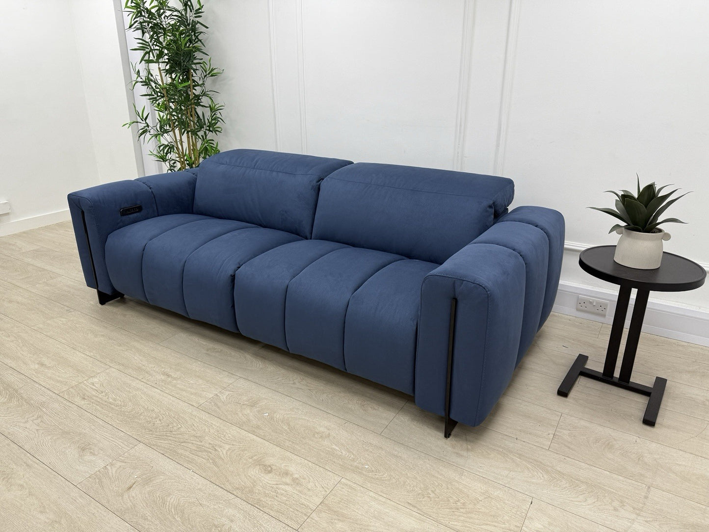 Italia Living 3 Seater Power Recliner Sofa In Luna Blue