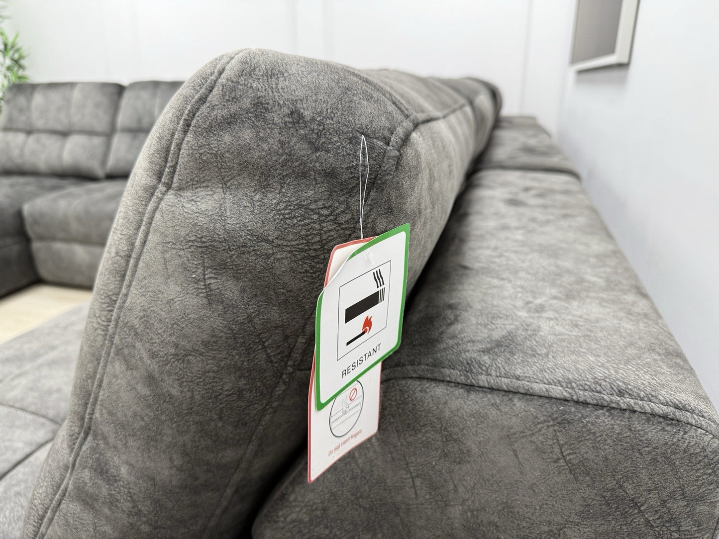 DFS Steller Corner Power Motion Chaise Sofa In Grey Mason Fabric