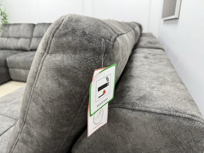 DFS Steller Corner Power Motion Chaise Sofa In Grey Mason Fabric