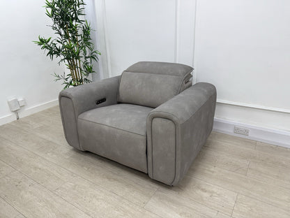 Sofology Premiere Power Recliner Love Seat In Lifestyle Flecked Mocha Fabric