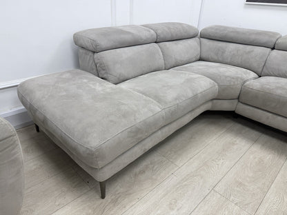 Fishpools Bella Power Recliner Corner Sofa & Amalfi Swivel Chair Set Dove Grey