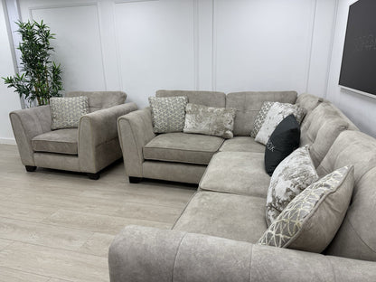 Furniture Village Mariah Corner Sofa & Armchair Set In Cream