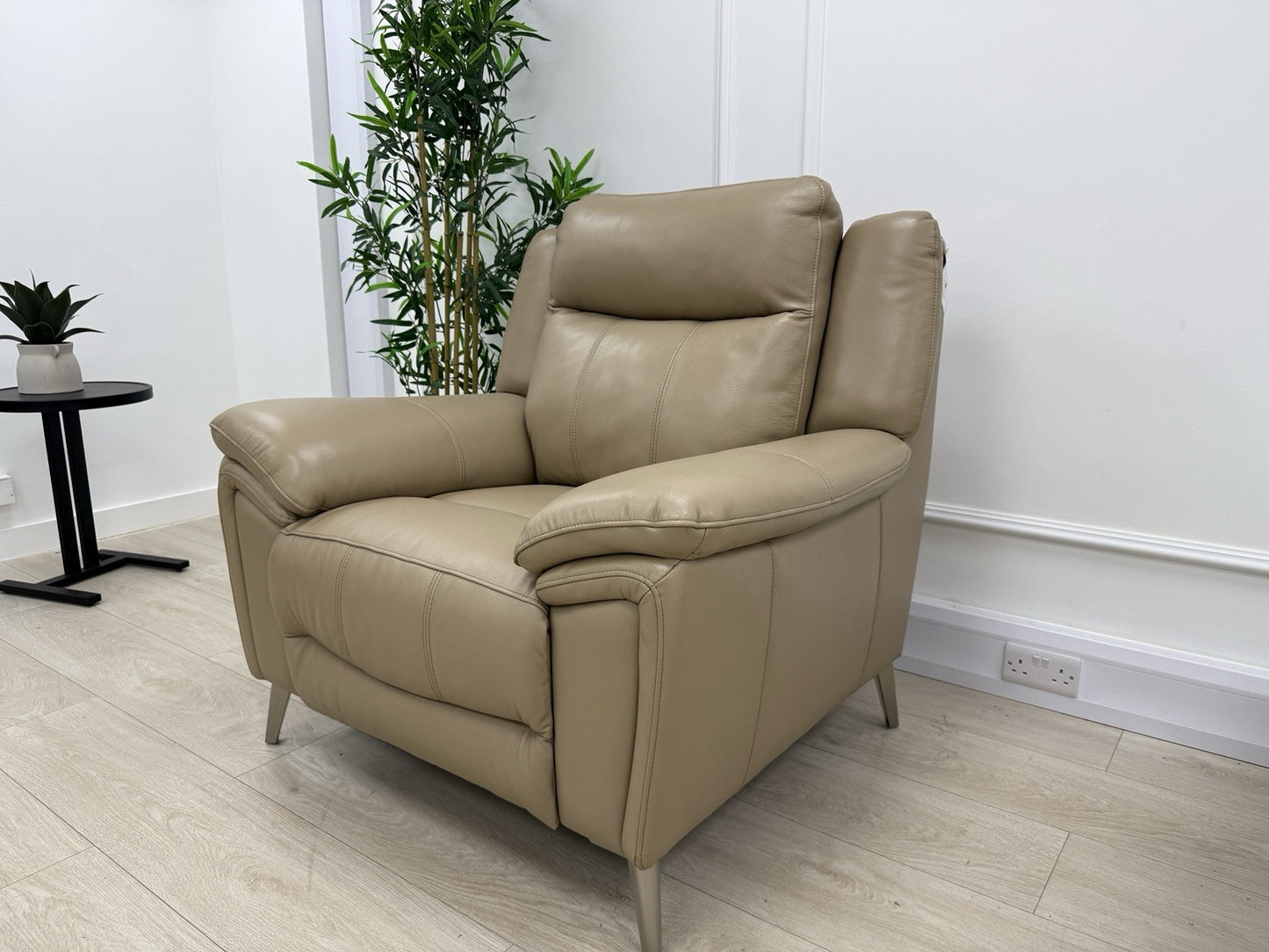 DFS Wren Power Recliner Armchair In Tan Leather