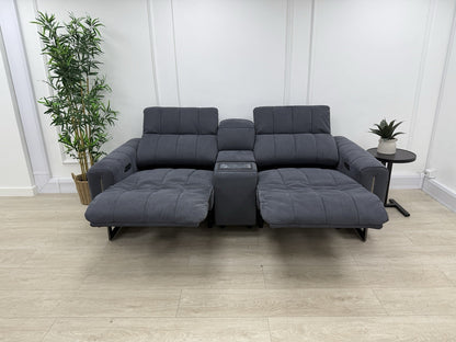 Sofology The Paramount 2.5 Seater Sofa Recliner/Headrest In Nubuck Charcoal