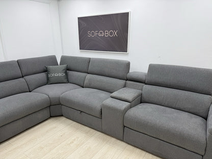 DFS Hike / Wander Storeaway Power Recliner Corner Sofa In Grey