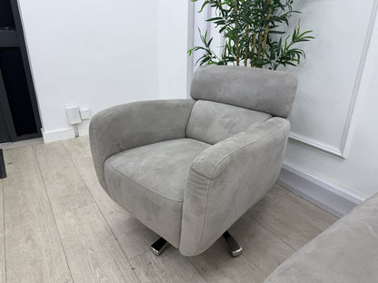 Fishpools Bella Power Recliner Corner Sofa & Amalfi Swivel Chair Set Dove Grey