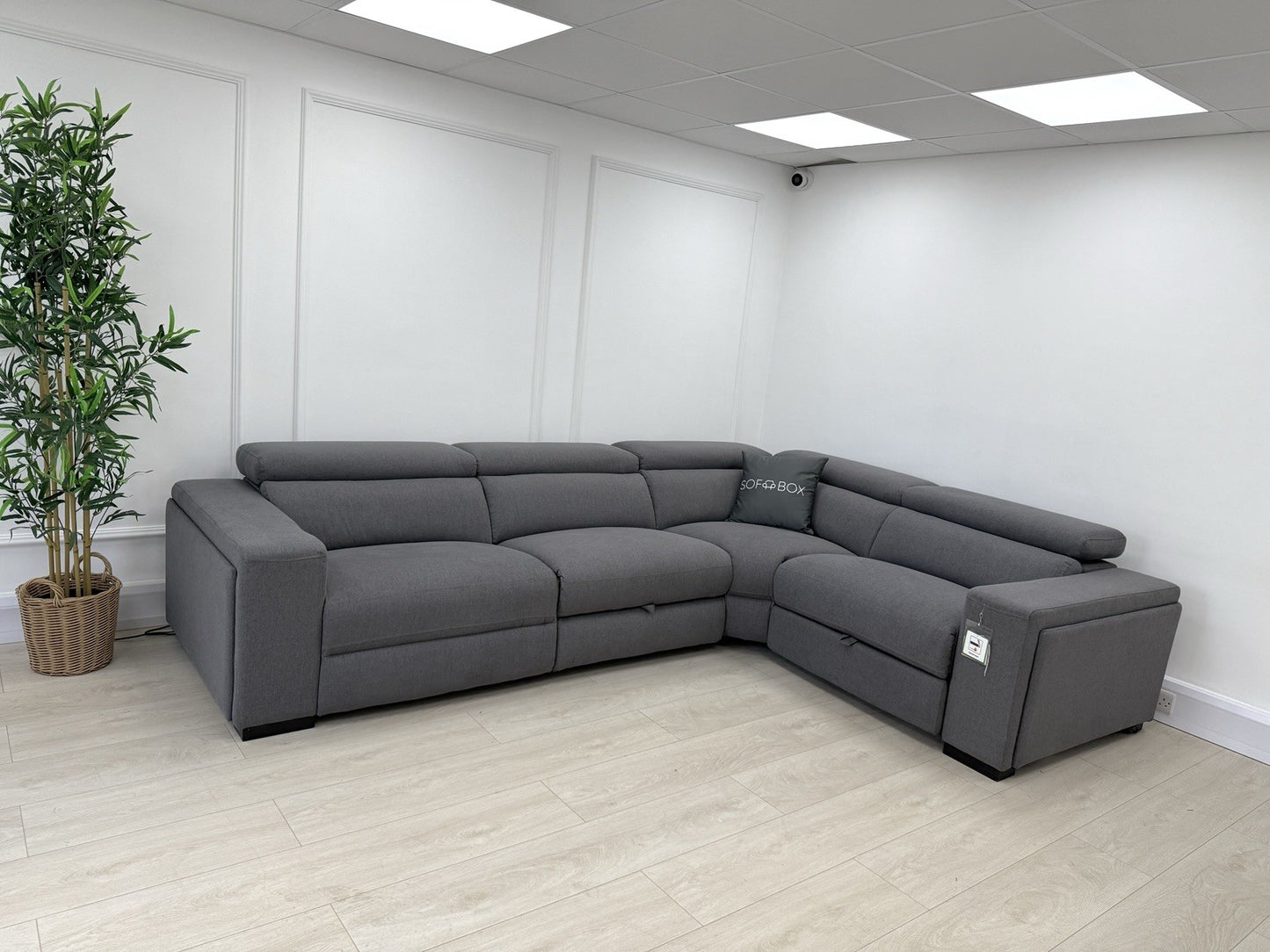 DFS Wander Power Recliner Corner Sofa In Charcoal Grey