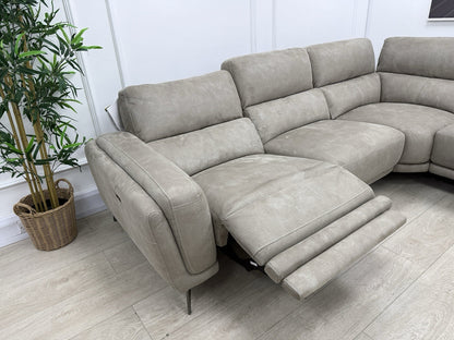 DFS San Mateo Power Recliner Corner Sofa In Arizona Stone Fabric