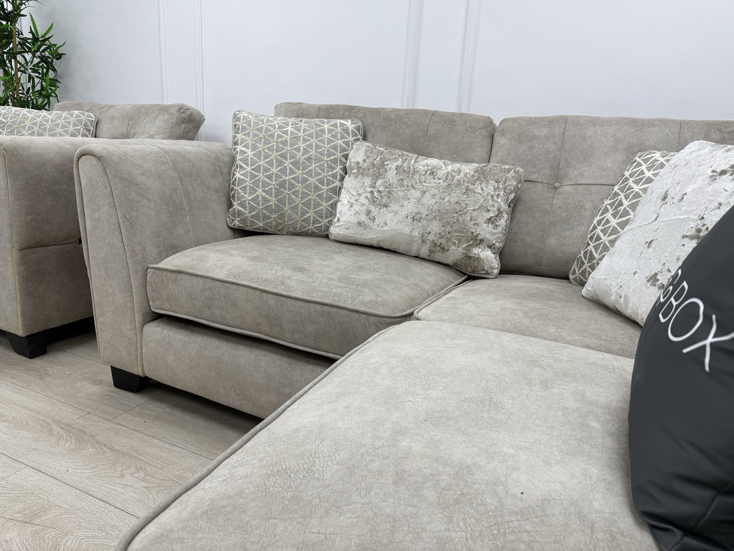 Furniture Village Mariah Corner Sofa & Armchair Set In Cream