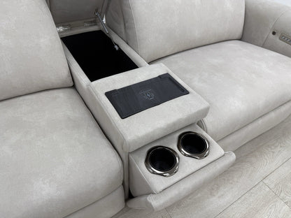 Sofology Kingsbridge Power Recliner/Heated/Headrest 3 Seater Sofa In Ivory