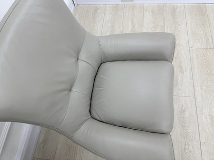 Sofology The Viento/Missouri Swivel Chair In Light Grey Leather