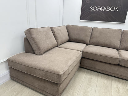 DFS Orka Velvet Corner Sofa In Mocha