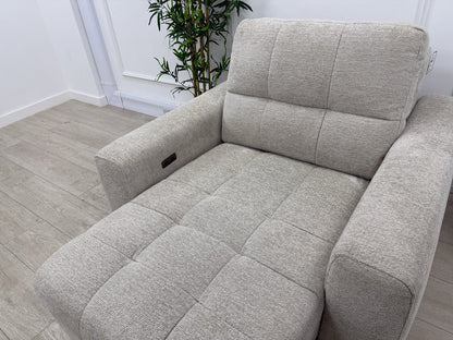 DFS Una Power Slider Chair In Roma Oyster Fabric