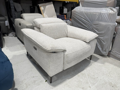 DFS Valetta Power Recliner Armchair In Natural Fabric