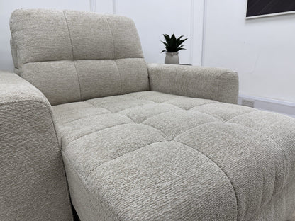 DFS Una Power Slider Chair In Roma Oyster Fabric