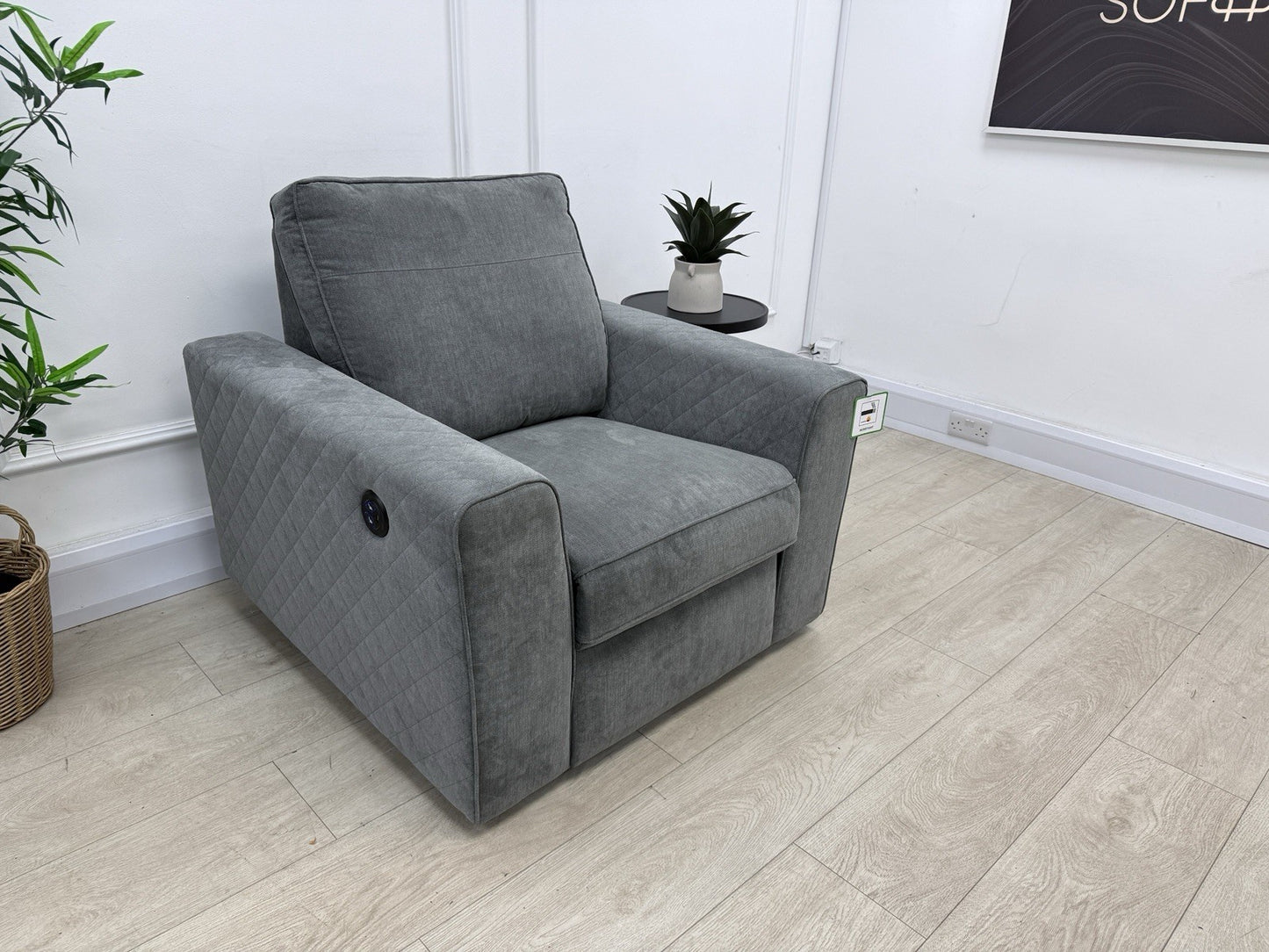 DFS Horace / Orka Power Recliner Chair In Graphite Fabric
