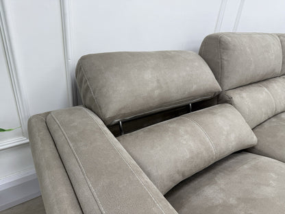 DFS San Mateo Power Recliner Corner Sofa In Arizona Stone Fabric