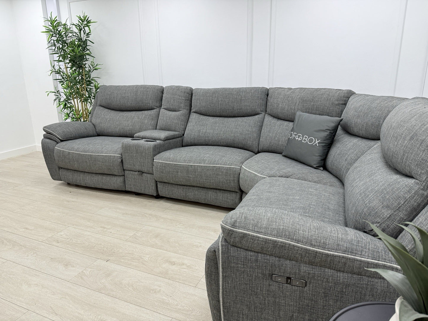 DFS Trek Power Recliner Corner Sofa In Charcoal