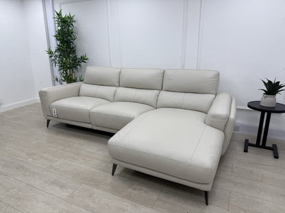DFS San Antonio Power Recliner 3 Seater Chaise End Sofa In Fossil Leather