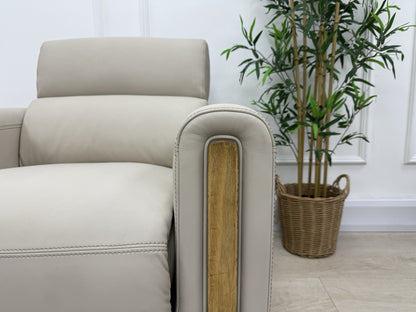 La-Z-Boy Faith Power Recliner/Headrest Armchair In Cream Leather