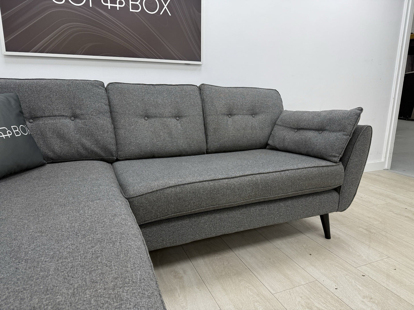 DFS Zinc French Connection Corner Sofa In Grey