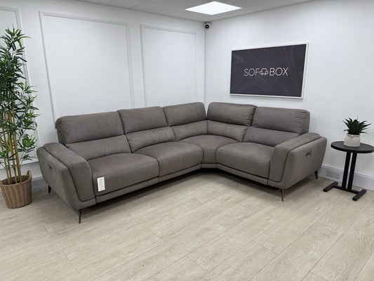 DFS San Mateo Power Recliner Corner Sofa In Arizona Pewter Fabric